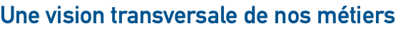 Une vision transversale de nos métiers 